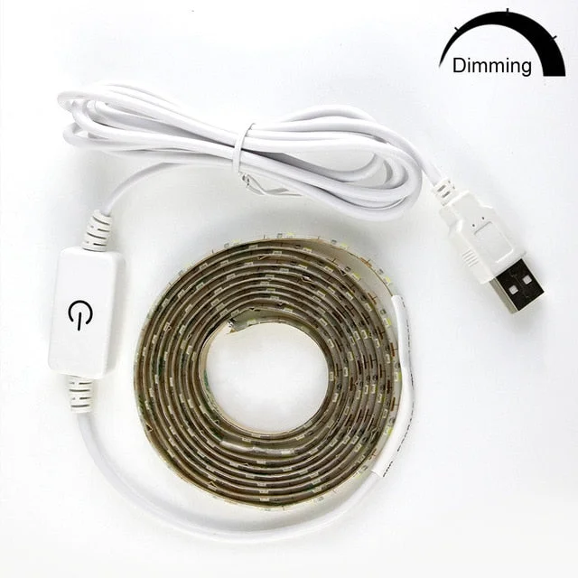 1 - 5M Super Bright SMD2835 Dimmable Led  tape Dimmable Touch Sensor  Cool white/ warm white  DC USB  Strip Flexible light D4