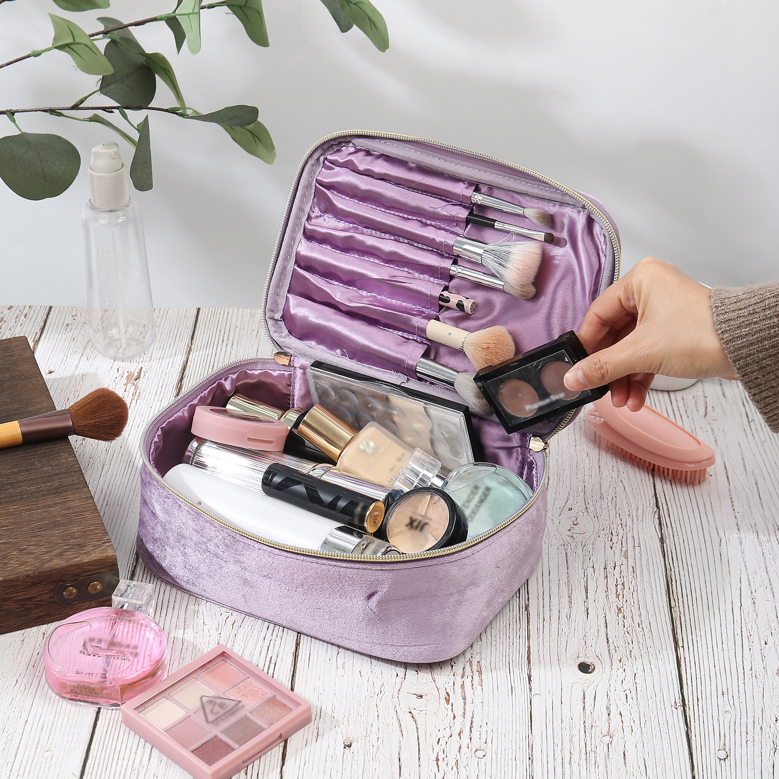 Trousse De Maquillage 1 Prénom Personnalisé Sac De Maquillage À Capacité Élevée Pour Femmes