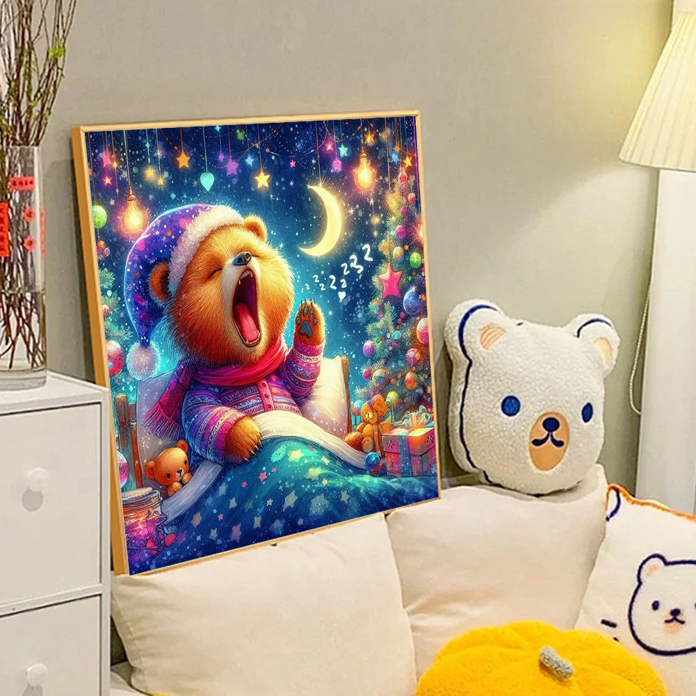Diamond Painting - Full Round Drill - Sleeping Bear(Canvas|40*40cm)