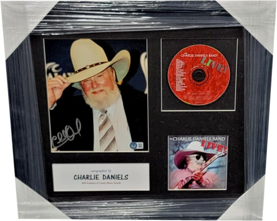 Charlie Daniels Signed Autographed 8X10 Photo Poster painting w/ CD and jacket Custom Framed BAS