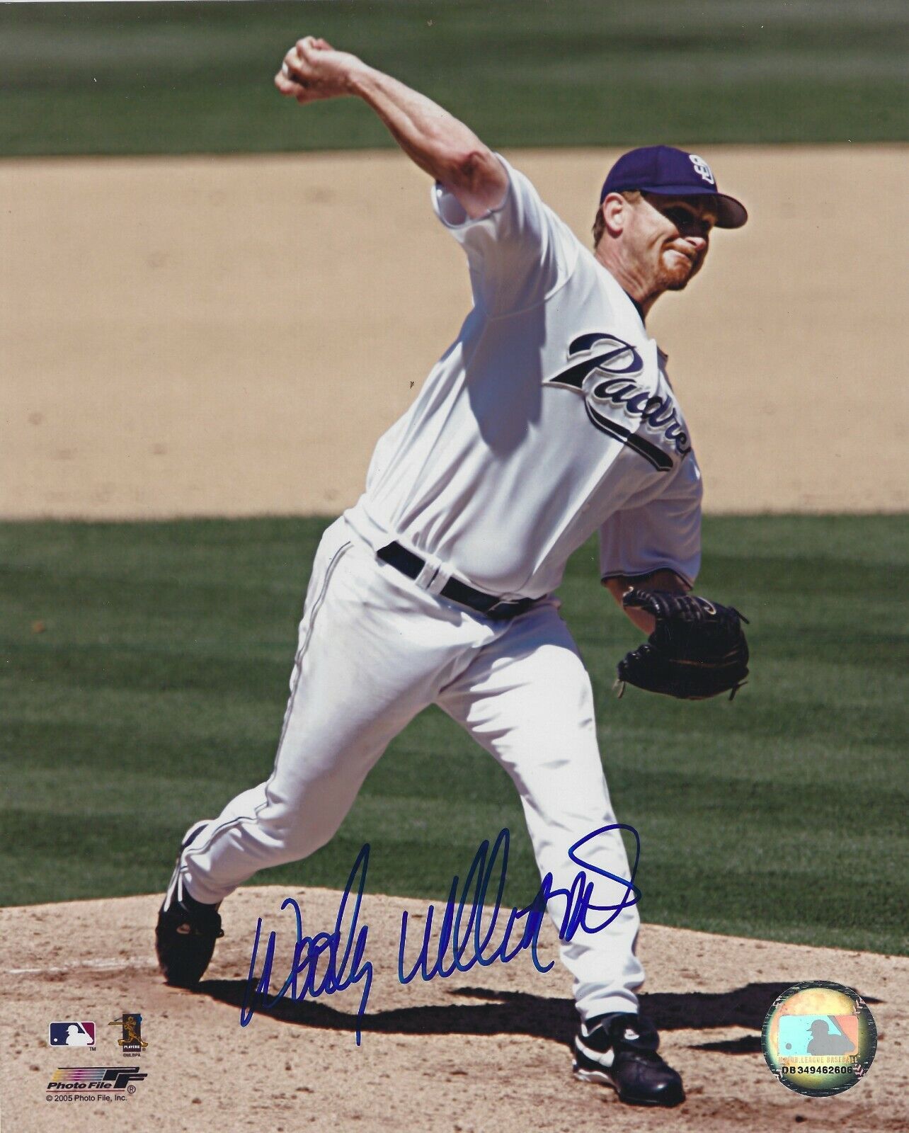 Signed WOODY WILLIAMS San Diego Padres 8X10 Autographed Photo Poster painting - COA