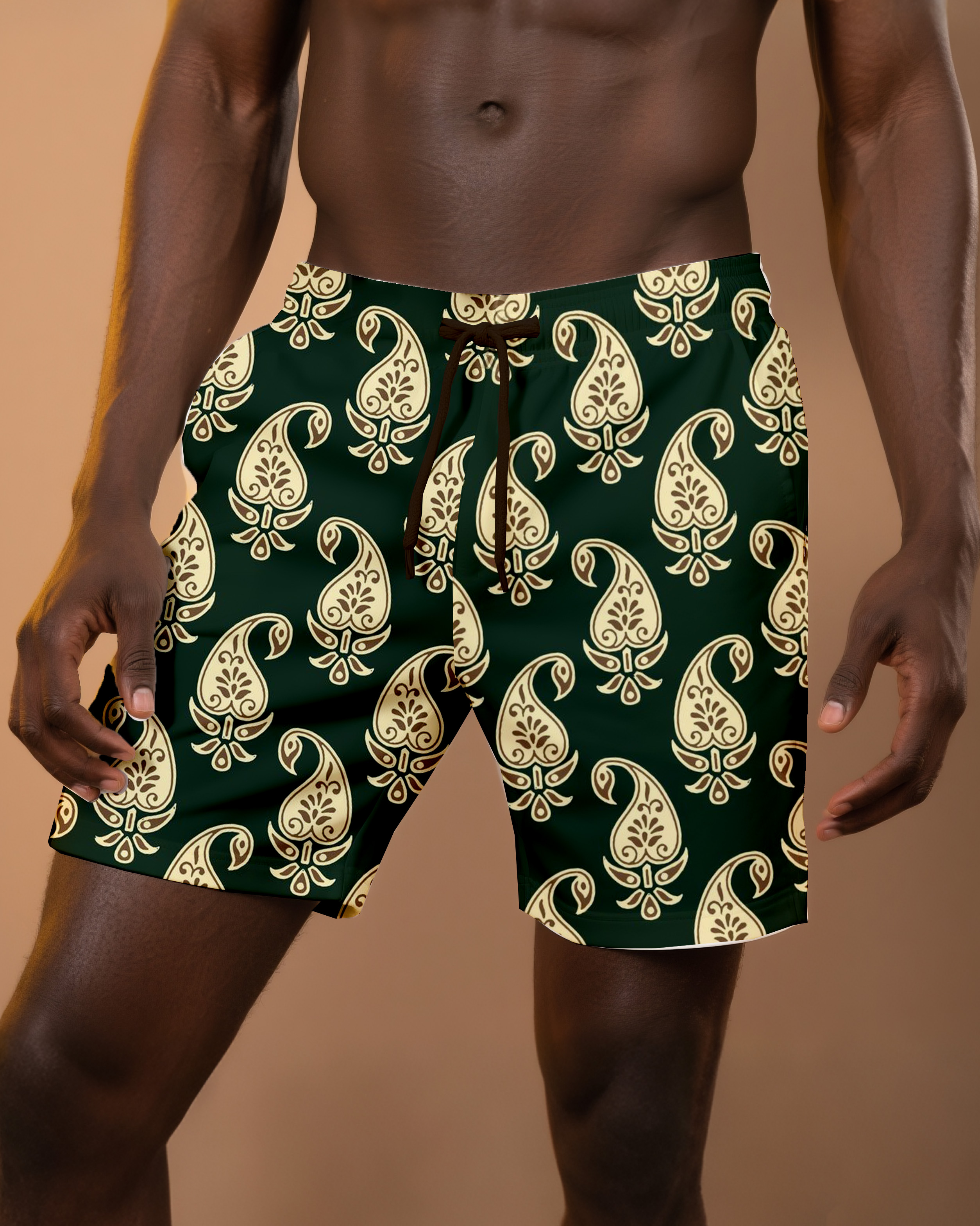 Big & Tall Men's Daily Leisure Hawaii. Paisley Floral Print Casual Shorts