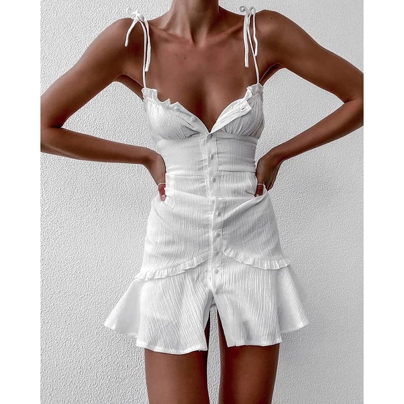 Woherb Women Sleeveless Solid Spaghetti Strap Bodycon Mini Dresses Fashion Female Summer Above Knee Short Casual Dress