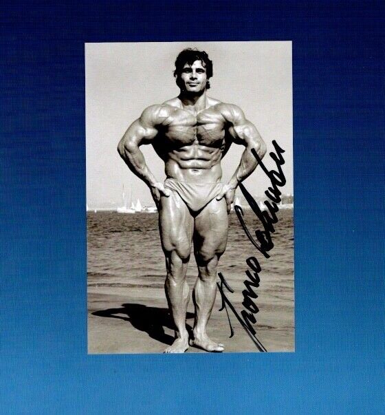 Franco Columbu Autographed Photo Poster painting Mr. Olympia x2 Bodybuilder Actor 4x6 (Original)