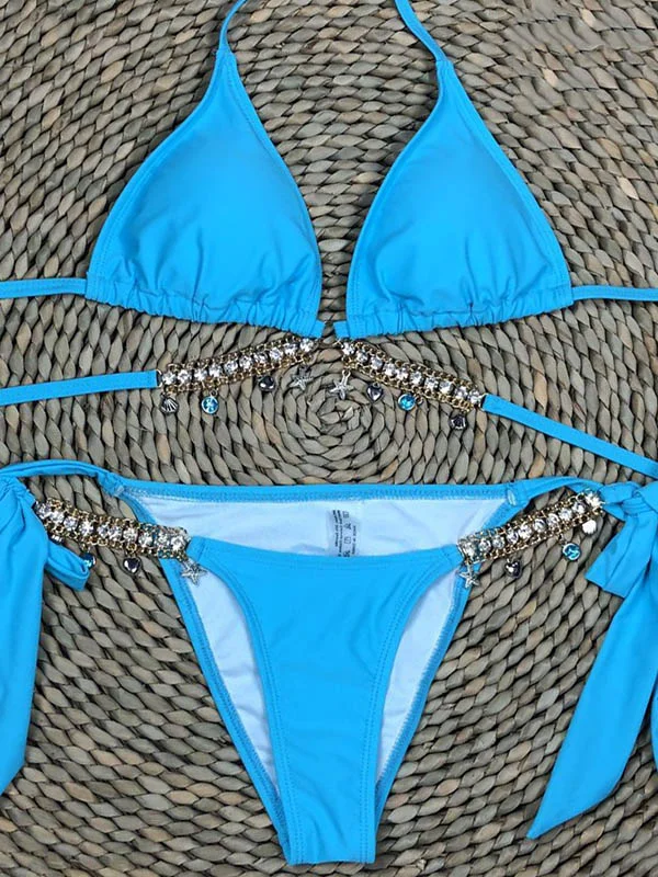 Triangle Halter Bowknot Bikini Swimwear