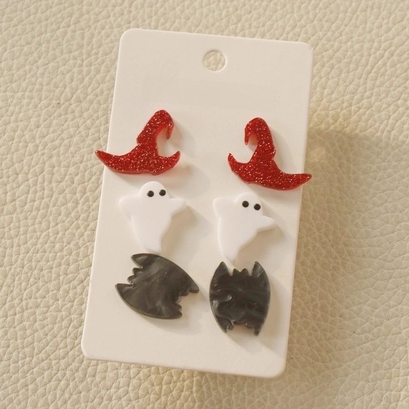 Fashion Pumpkin Bat Arylic Halloween Women’s Earrings