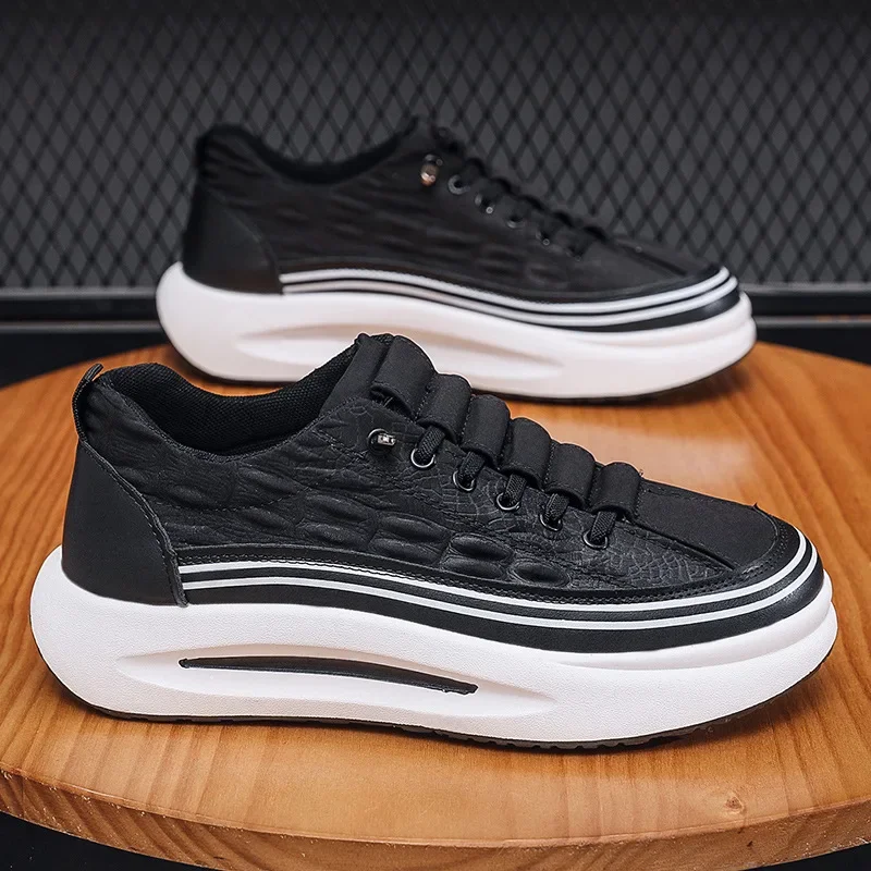 Drawato Fall Shoes New Ice Silk Cloth Men's Shoes Thick Sole High Quality Men Casual Sneakers Comfortable Breathable Male Loafers Vulcanized Shoes