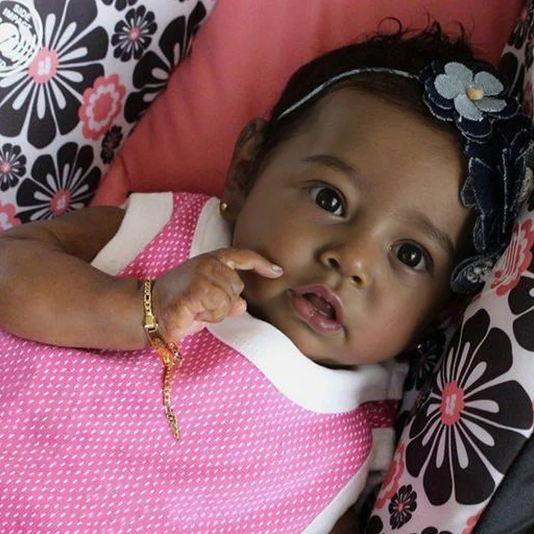 Dollreborns® African American 12'' Little Ivory Reborn Black Baby Doll Girl Toy with Black Hair