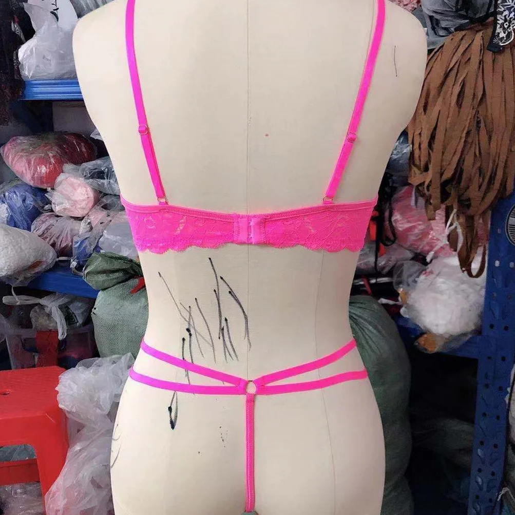 Billionm Neon Green Lingerie Underwear Women Lace Set Hollow Out Bra Panties Thong 2 Pieces Sexy Nightwear Erotic Costumes Intimate Suit