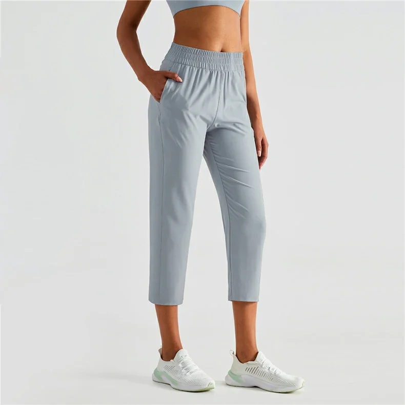 Various types of cropped sports trousers at Hergymclothing