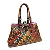 Hand-woven Oversized Colored Leather Leather Shoulder Bag Handbag