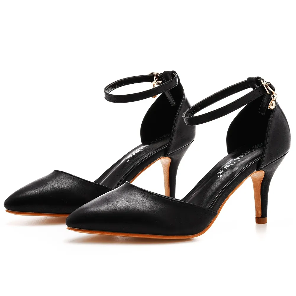 Breakj Breakj Cm Large-Size Sandals Fine-Heeled Pointed Sandals White Pointed Shoes Women's High Heels Wedding Shoes