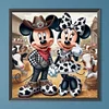 Mickey et minnie mouse en tacheté cowboy-plein diamant rond peinture-40 * 40cm