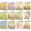 12PCS Diamond Painting Retro Easter Greeting Card Kit for Birthdays Thanksgiving & Special Occasion