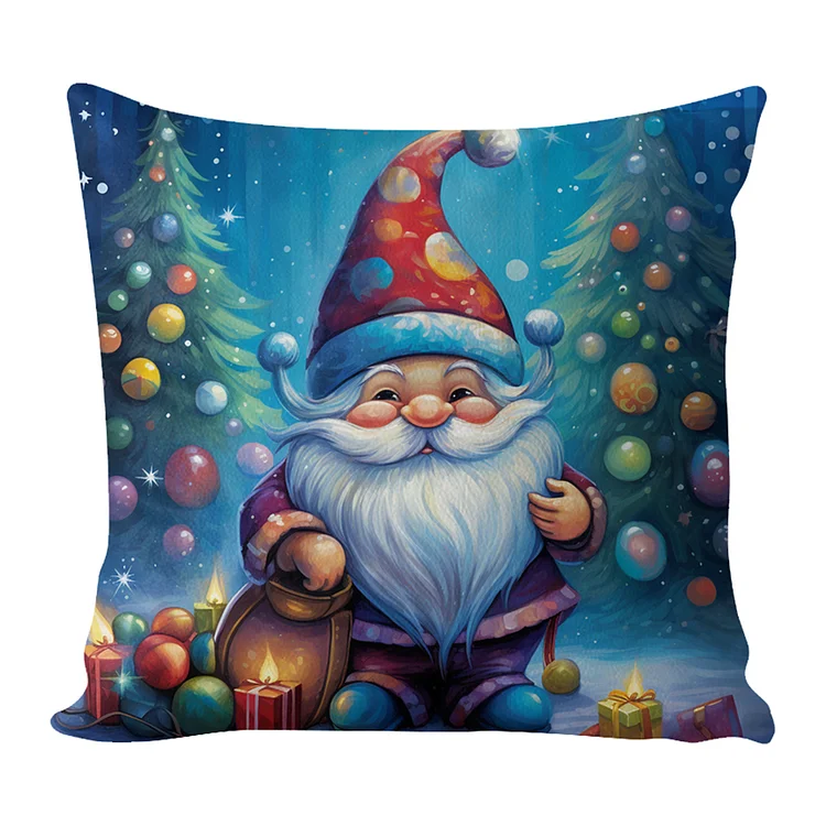 Pillow – Christmas Gnome 11CT Stamped Cross Stitch 45*45CM(17.72*17.72in)