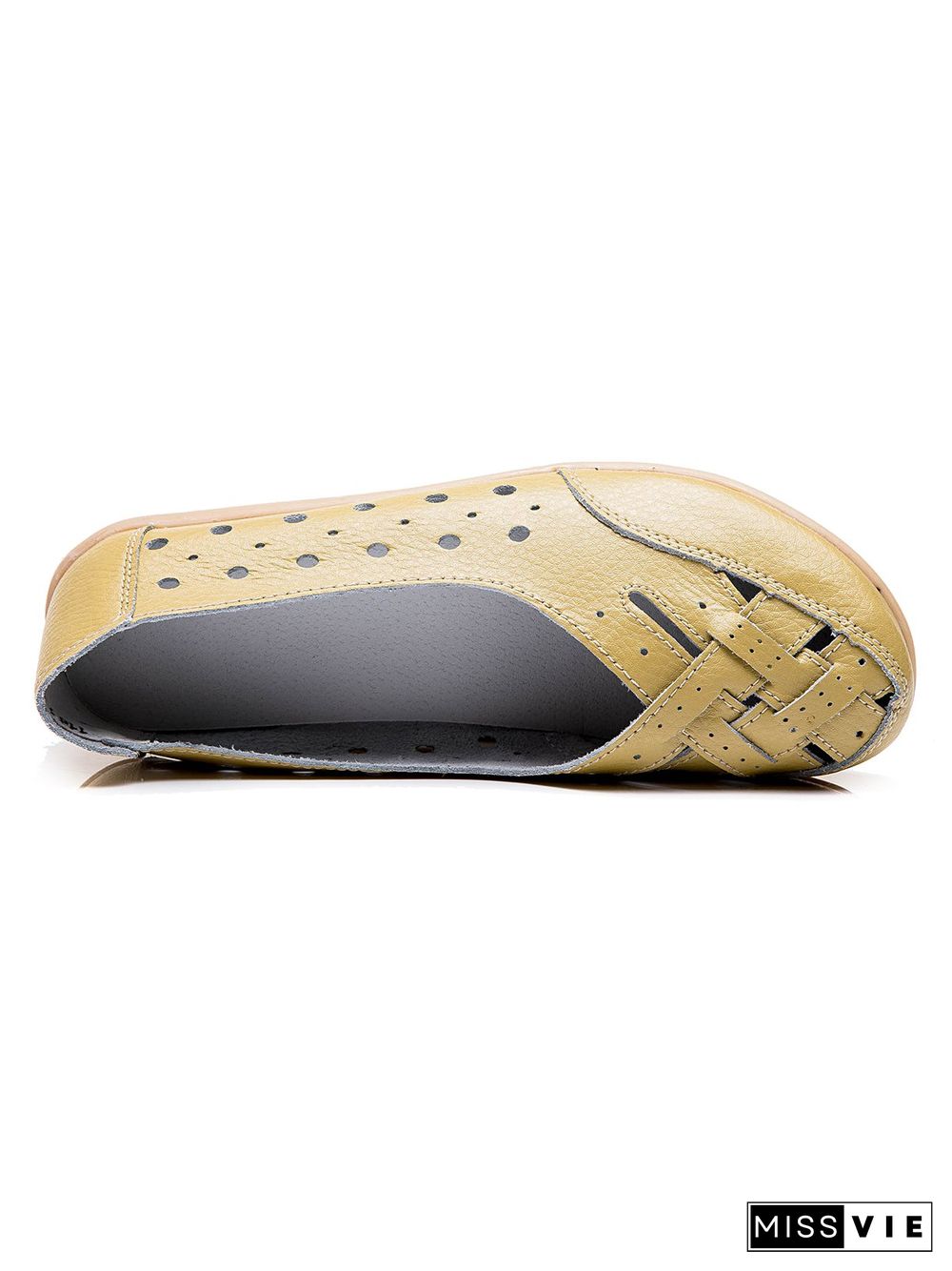 Hollow Leather Soft Sole Shoes