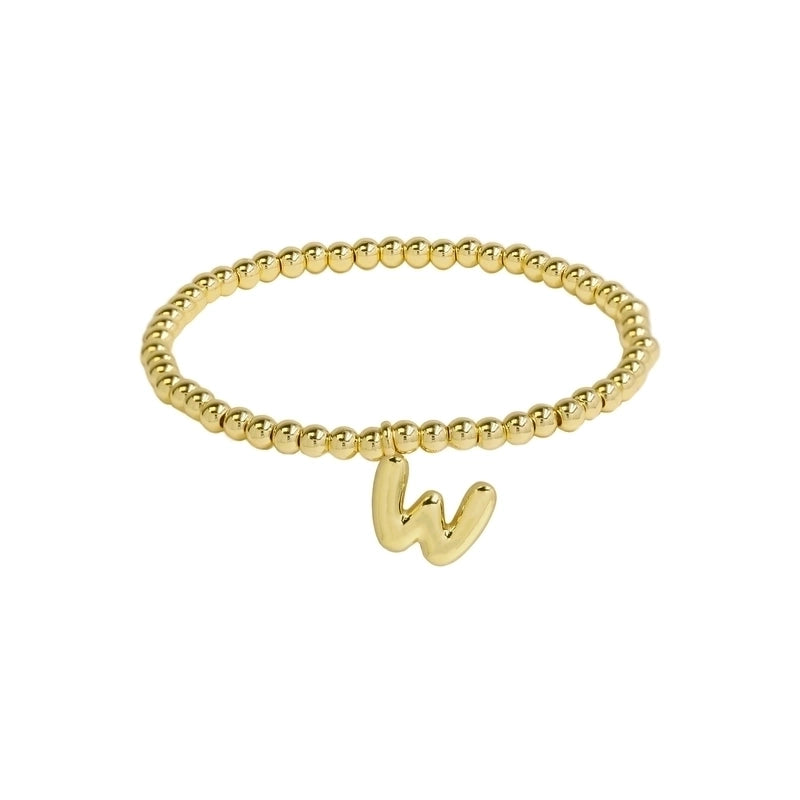 Hot Sale 18K Brass Glossy 26 English Letters Copper Bead Filament Adjustable Fashion Bracelet