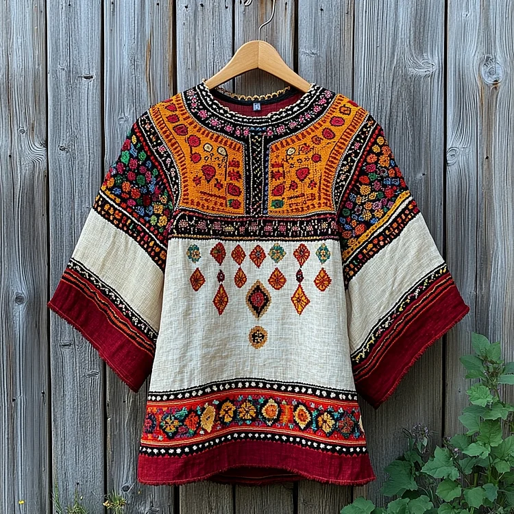 Women's Retro Greenland Ethnic Design T-shirt