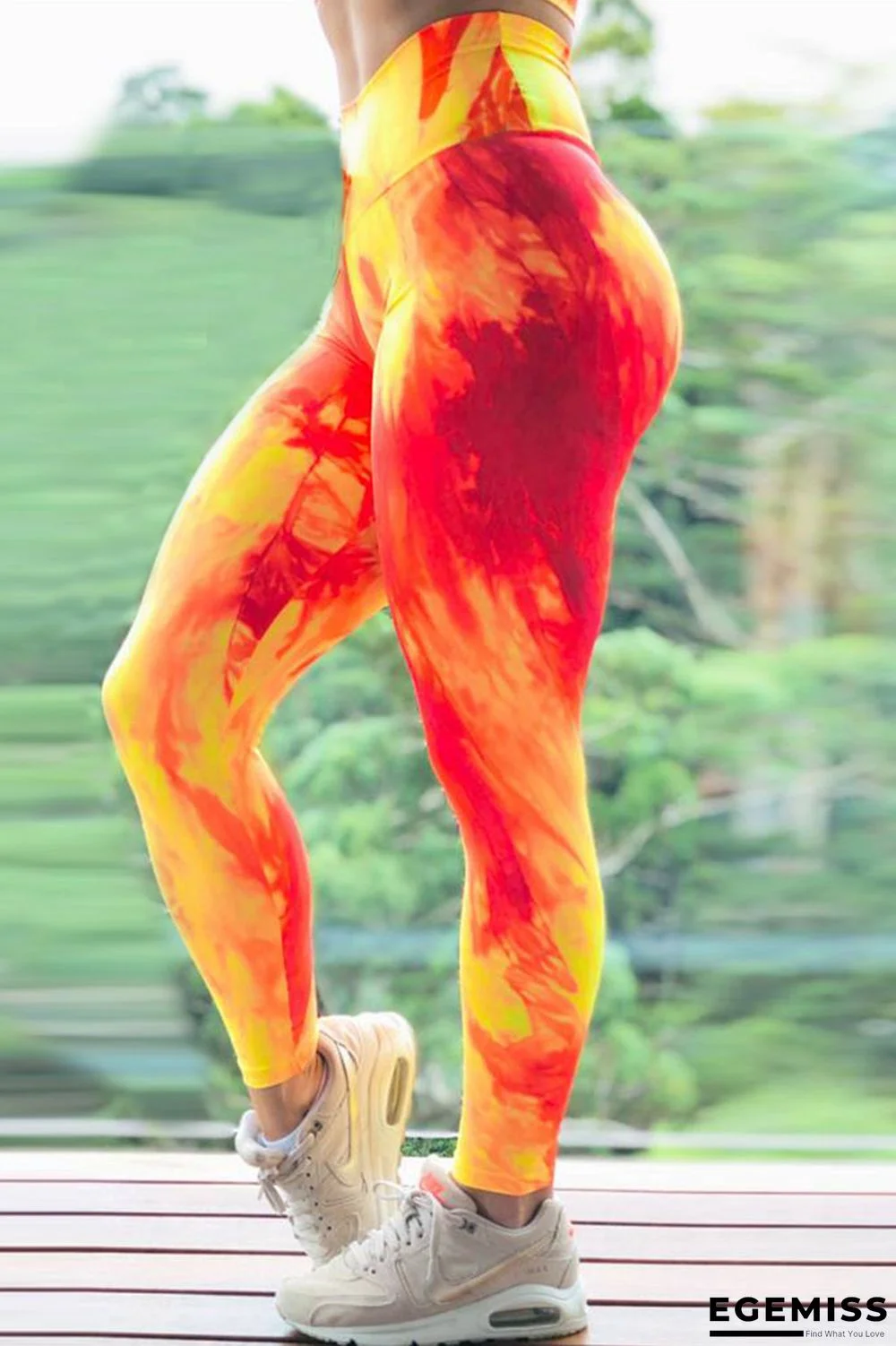YellowRed Fashion Sports Printed Skinny Trousers | EGEMISS