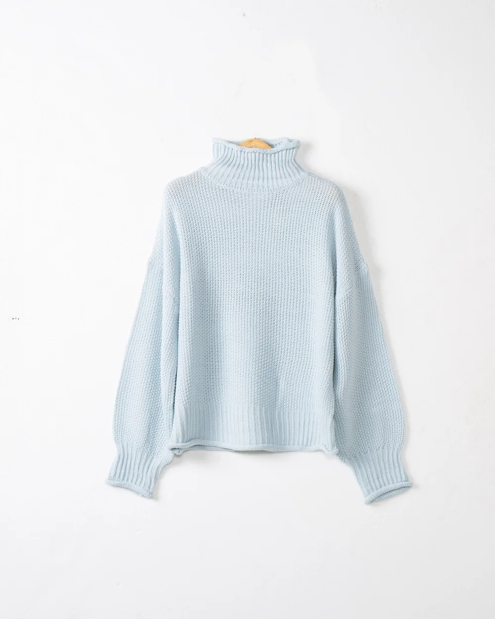 Wongn Wongn Women's WISH Turtleneck Long Sleeve Jumper Loose Casual Knit Sweater Women