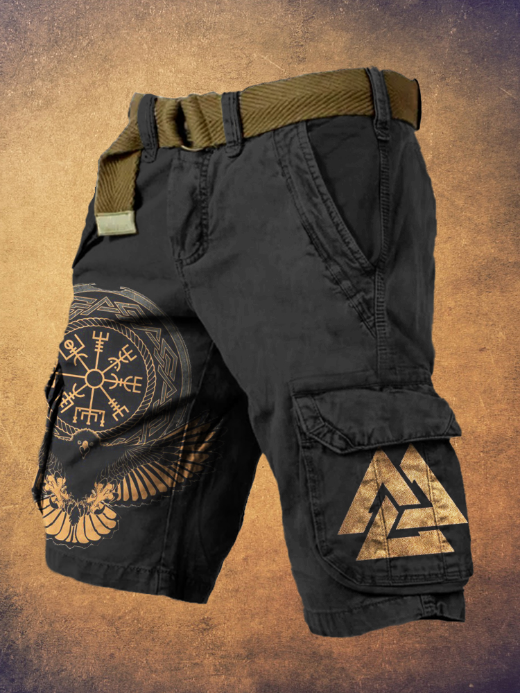 Eagle & Viking Vintage Pattern Men's Work Shorts
