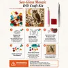 Moon & Owl Glass Mosaic DIY Craft Kit &ndash; Framed Halloween Wall Art