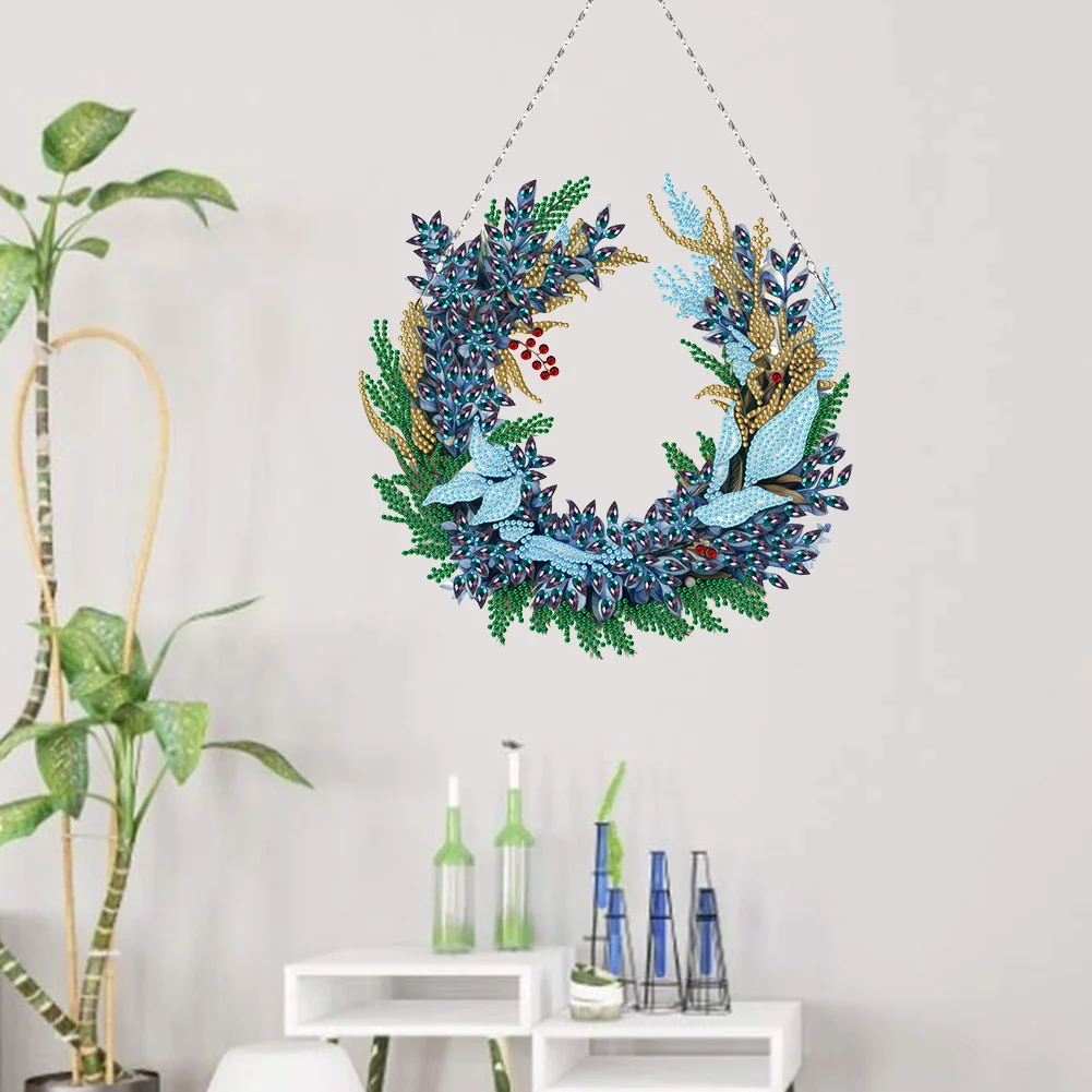 Special Shaped Crystal Painting Wreath Kit DIY Full Drill Garlan(Single Sided)
