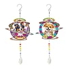 2pcs DIY Diamond Painting Dog Wind Chimes Crystal Window Suncatcher Craft Set Birthday Gifts Home Garden Decor