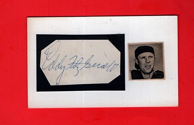 1948-53 ED FITZGERALD-PITTSBURGH PIRATES AUTOGRAPHED 3X5 CARD W/Photo Poster painting-d.2020