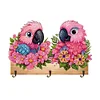 (US Local)Parrot DIY Diamond Painting Hanging Hook No Hole Punching Wall Decoration