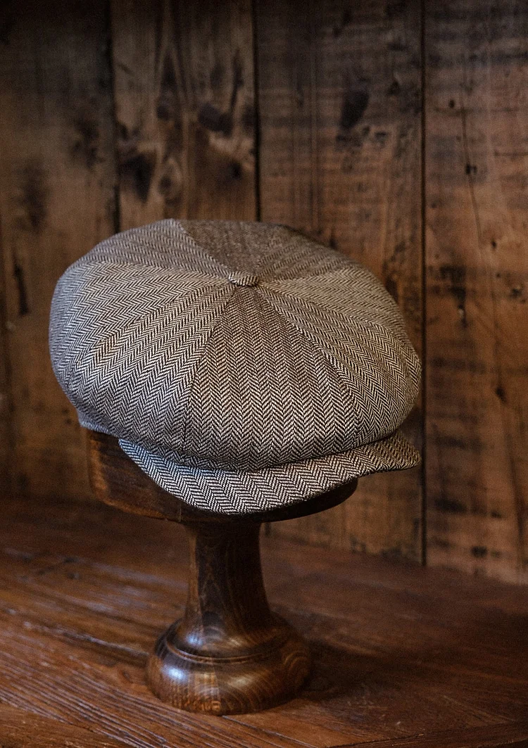 Regent Baker Boy - (Narrow Width) Summer Silk - Grey Herringbone