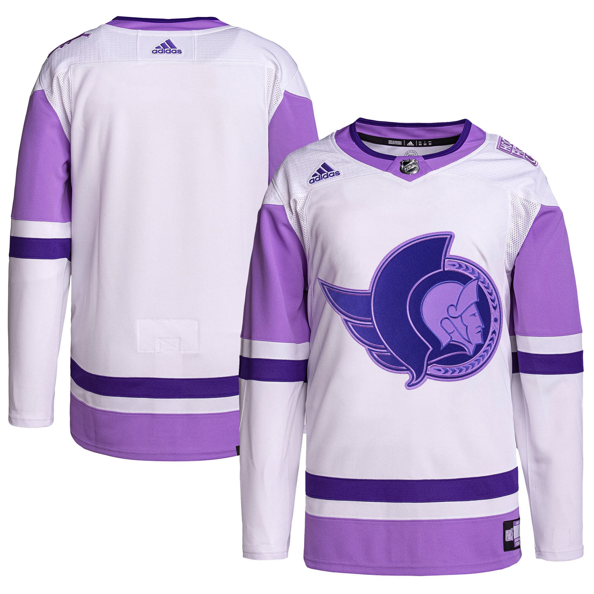 Ottawa Senators  Hockey Fights Cancer Primegreen  Blank Practice Jersey &ndash; White/Purple mysite