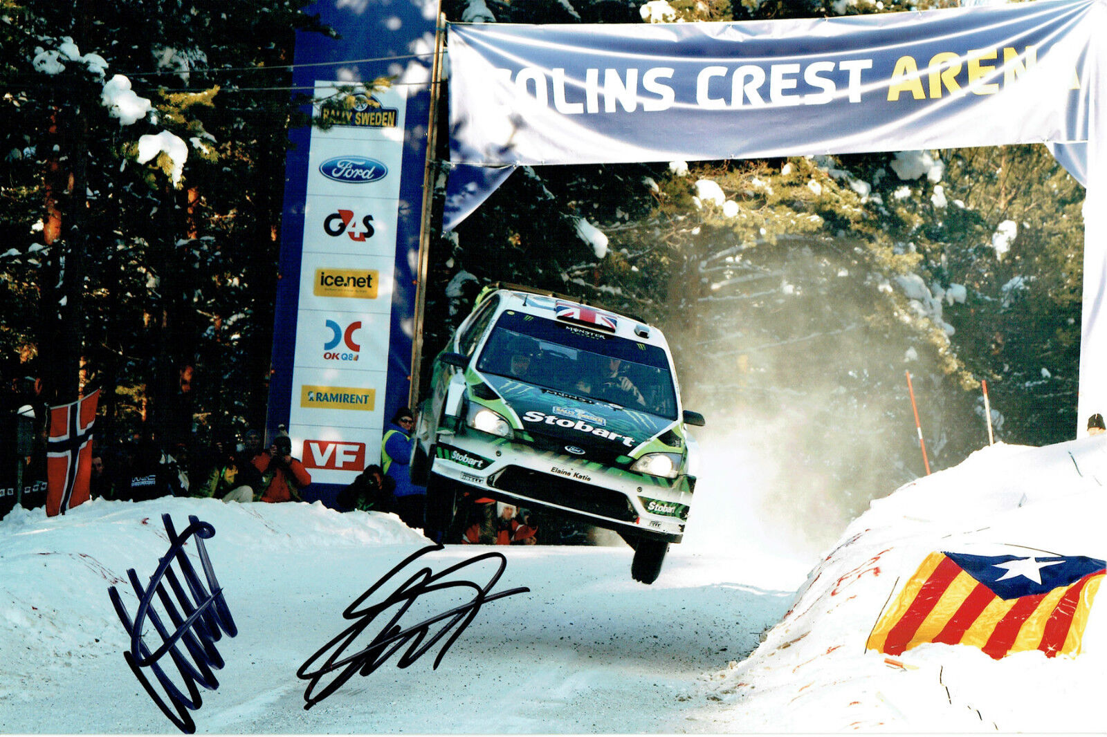 Malcolm WILSON & Scott MARTIN WRC DRIVER SIGNED AUTOGRAPH 12x8 Photo Poster painting AFTAL COA