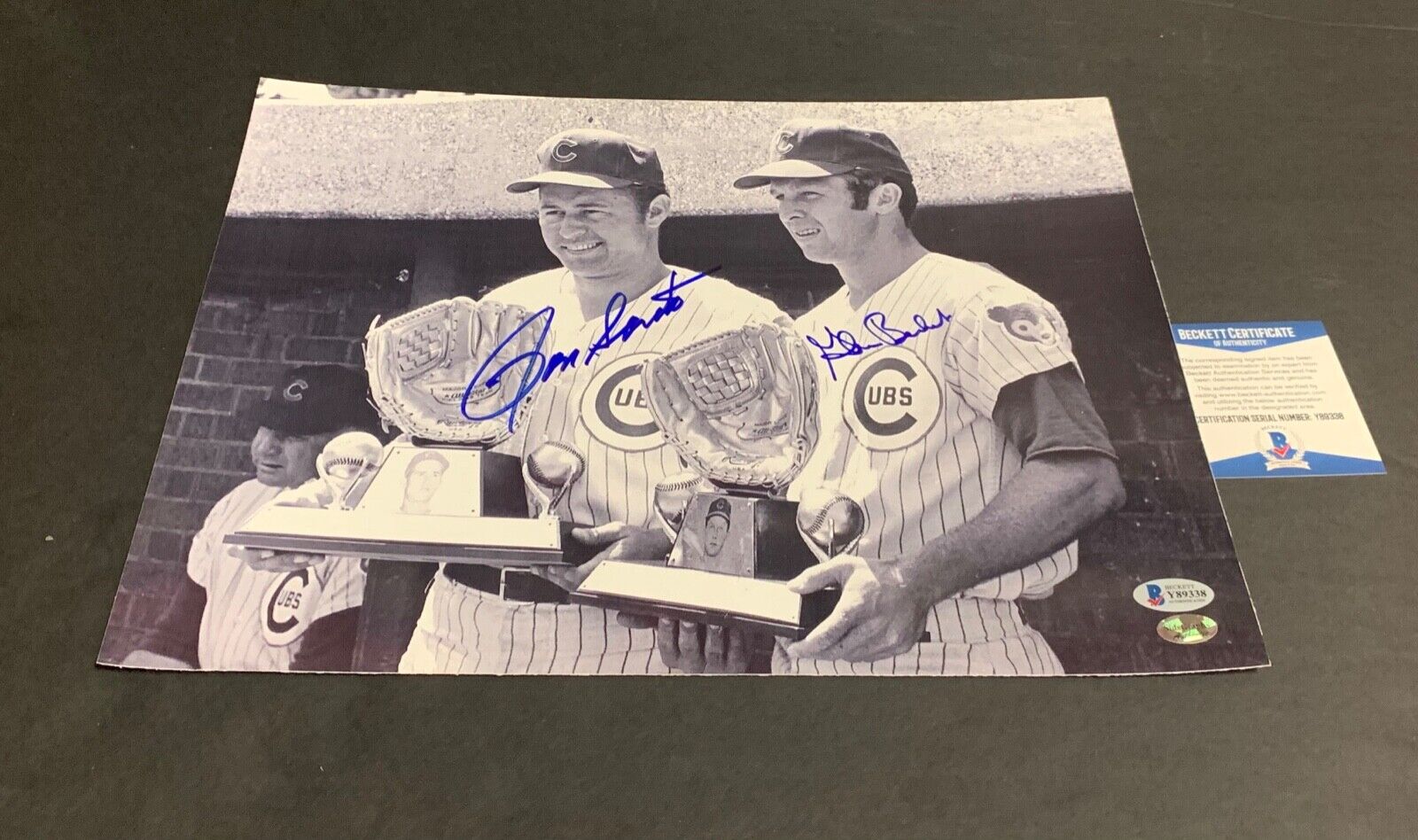 Ron Santo Glenn Beckert Signed 11x14 Beckett COA 2020 World Series Gold Glove