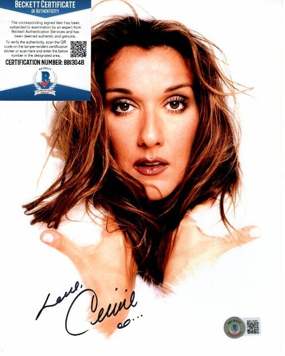 CELINE DION signed 8x10 Photo Poster painting Beckett BAS