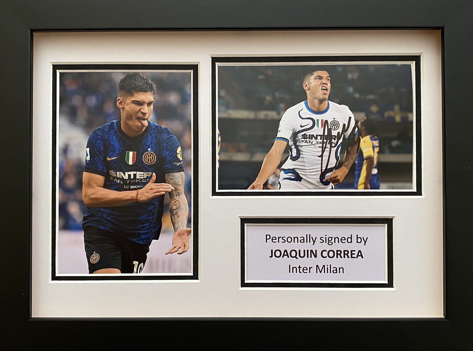 Joaquin Correa Hand Signed Inter Milan Photo Poster painting In A4 Frame Display