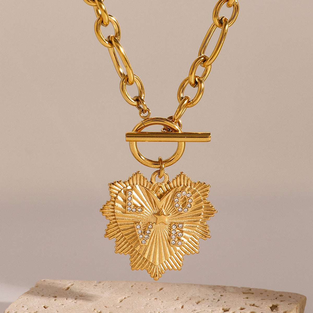 Heart Letter Number Text Stainless Steel Electroplating Necklaces