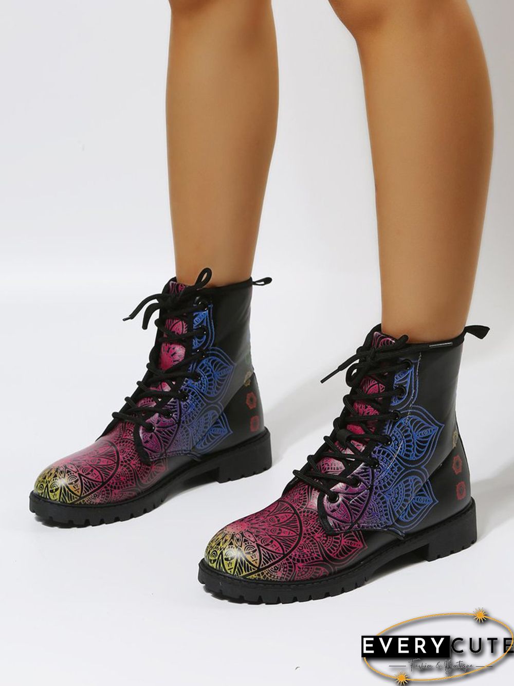 Colorful Gradient Folk Graphic Booties
