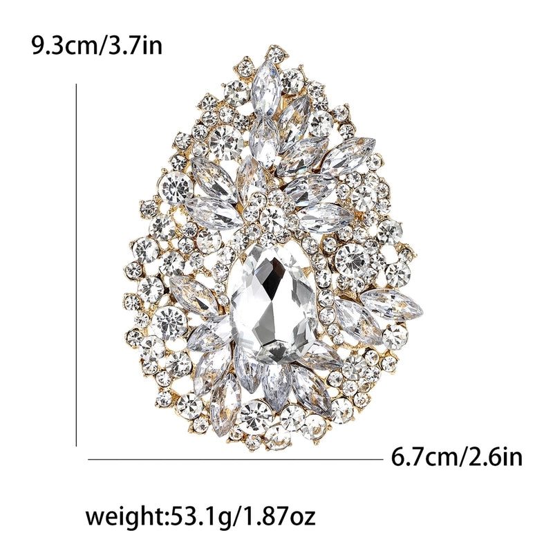 Retro Pin Water Droplets Alloy Inlay Artificial Rhinestones Women’s Brooches