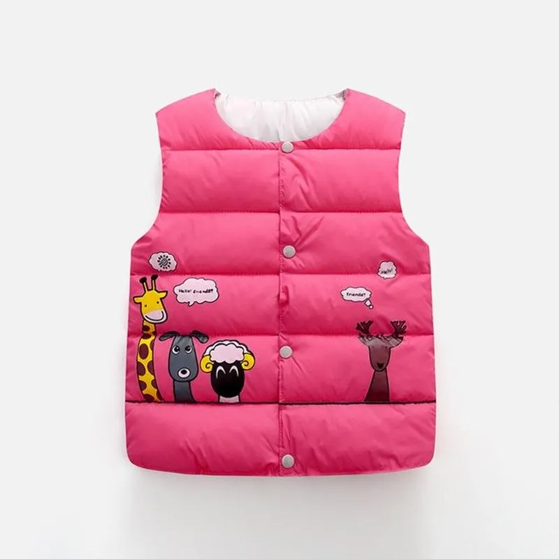 Autumn Winter Baby Warm Vest Kids Hooded Coat Boys Girls Padded Kids Clothes Toddler Infant Jackets Children Clothes Waistcoat