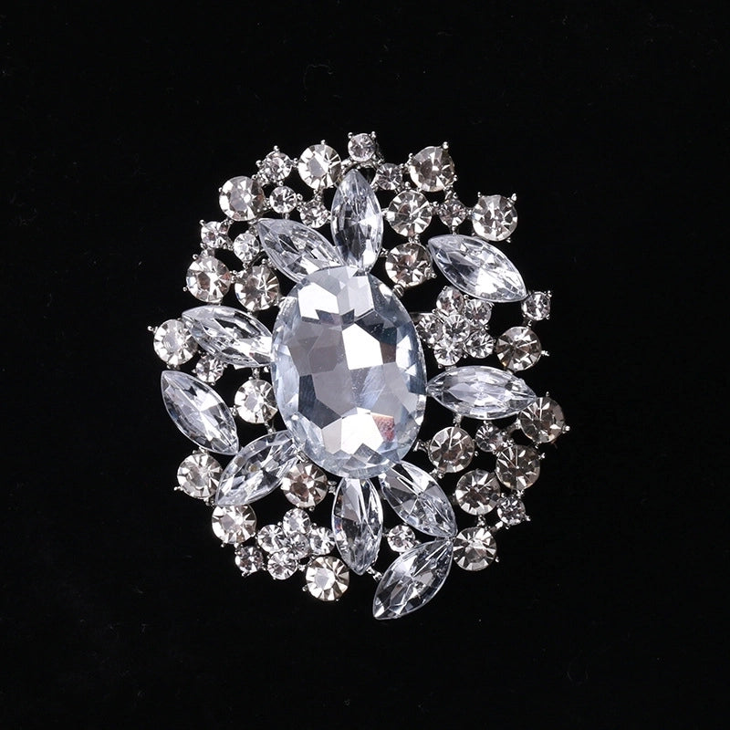 Pin Flower Alloy Inlay Glass Women’s Brooches