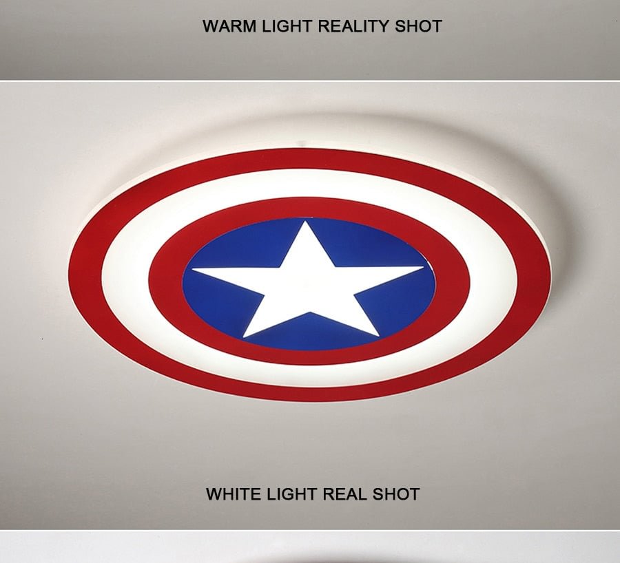 Kids LED Ceiling Lights Captain America With Remote Control For Bedoom Study Room Acrylic Lamp Lamparas De Techo Abajur