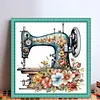 【Limited Stock Sale】Flower Sewing Machine - 11CT Stamped Cross Stitch 50*50cm/19.69*19.69in tapestrymarket