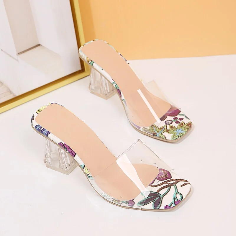 High Quality New Women Sandals PVC Crystal Heel Transparent Women Sexy Clear High Heels Summer Sandals Pumps Shoe Size 35~43 322