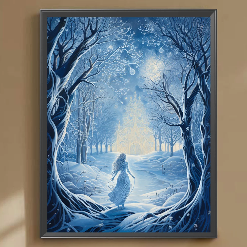 Full Round Diamond Painting 30*40cm - Winter Snow Angel