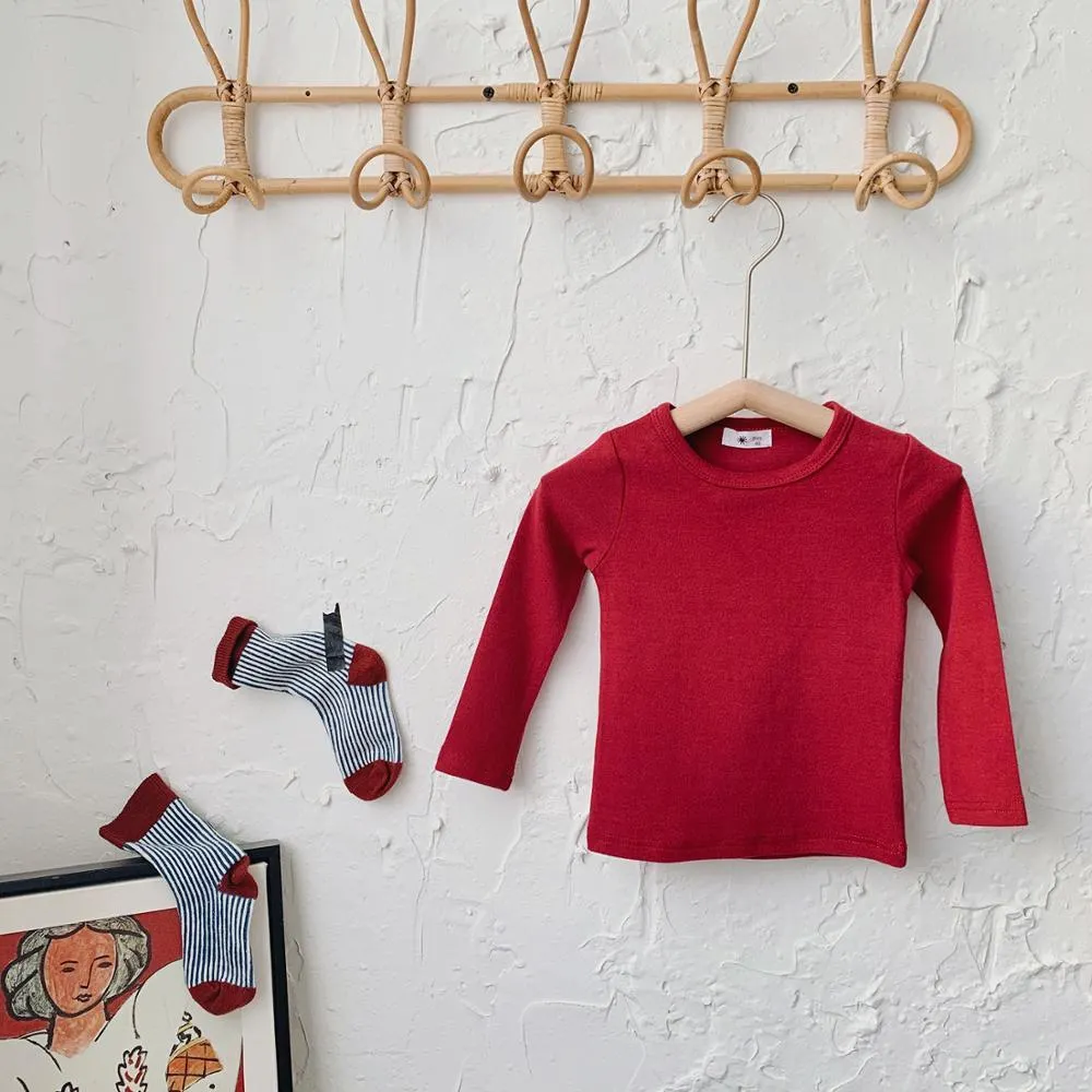 1-10T Cotton T Shirt For Boys Girls Spring Clothes Toddler Kid Baby Candy Color Casual Plain Tee Stretch Basic tshirt Outfit