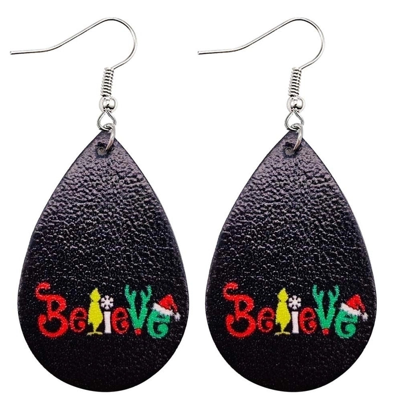 Novelty Water Droplets Pu Leather Women’s Earrings 1 Pair