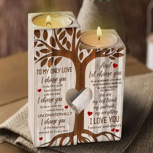 To My Only Love - You’re My Everything Heart Candle Holder