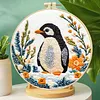 Penguin 11CT DIY Embroidery Needlepoint with Hoop Scissors Threader 29x29cm