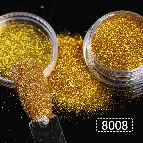 1 Box Gold Sliver Pink Mirror Nail Powder Glitter Sequins Nail Art Gel Polishing Chrome Flakes Pigment Dust Decorations